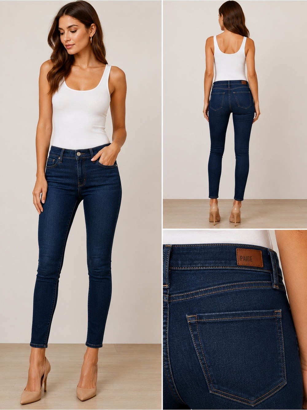 PAIGE Verdugo Ankle Skinny Jeans Dark Wash Size 25